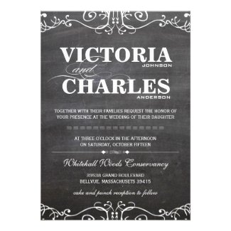 Chalkboard Modern Vintage Typography Invite