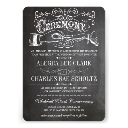 Chalkboard Modern Vintage Typography Invite