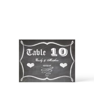 Chalkboard Modern Vintage Typography Table Number Postcards