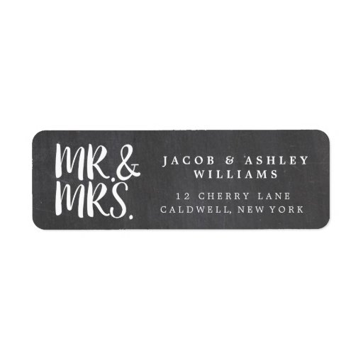 Chalkboard Mr. & Mrs. Return Address Labels Zazzle