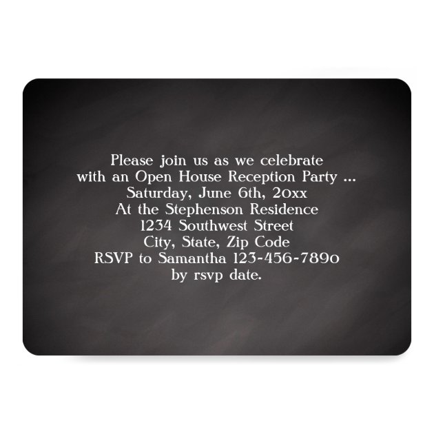 Chalkboard Overlay High School Photo Graduation 5x7 Paper Invitation Card