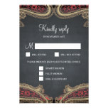 Chalkboard Paisley Wedding Response / RSVP Cards invitations