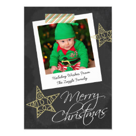 Chalkboard Photo Frame And Tape Christmas 5x7 Paper Invitation Card