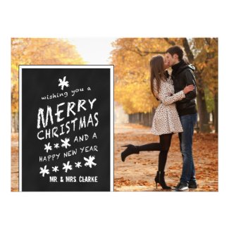 CHALKBOARD PHOTO HOLIDAY GREETING FLAT CARD