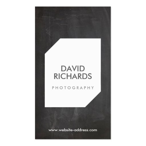 CHALKBOARD PHOTO LOGO Photographer Business Card (front side)
