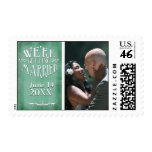 Chalkboard photo save the date stamps