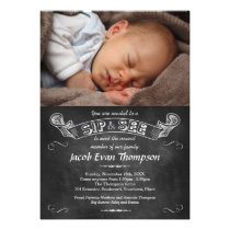 Chalkboard Photo Sip and See Party Personalized Announcement