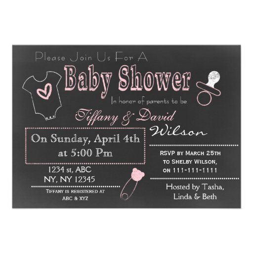 Chalkboard pink Couple's Baby shower Invitation