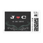 Chalkboard Poster (Pink & Mint) Wedding Stamp
