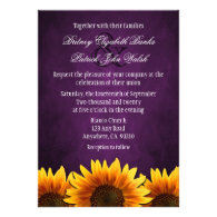 Chalkboard Purple Sunflower Wedding Invitations