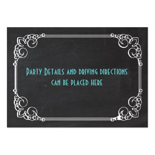 Chalkboard Reception Enclosure Card Insert Business Card (back side)