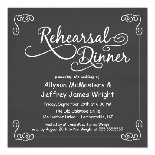 Chalkboard Rehearsal Dinner Invitations