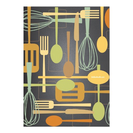 Chalkboard Retro Stock the Kitchen Bridal Shower Invite