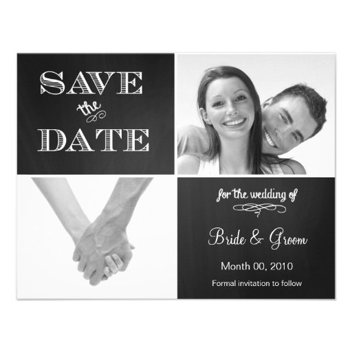 Chalkboard Save the Date Photo Announcement