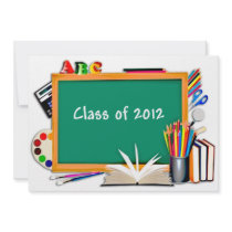 Chalkboard & School Supplies Collage Class of 2012 Announcements