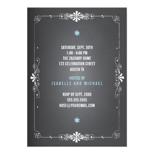 Chalkboard Sip and See Baby BoyInvitation