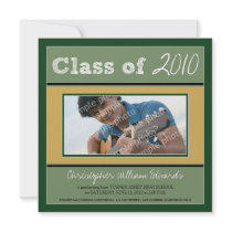 Chalkboard Sketch Graduation Announcement (green)