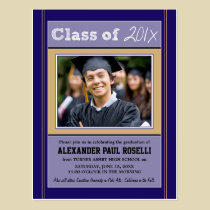 Chalkboard Sketch Graduation Postcard (blue) postcards