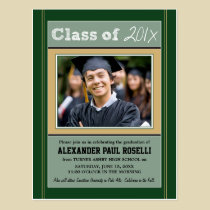 Chalkboard Sketch Graduation Postcard (green) postcards