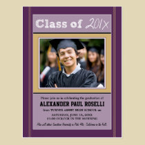 Chalkboard Sketch Graduation Postcard (purple) postcards