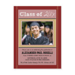 Chalkboard Sketch Graduation Postcard (red)