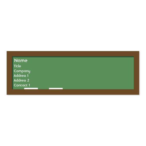 Chalkboard - Skinny Business Card Template (front side)