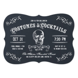 Chalkboard Skull Halloween Cocktail Party