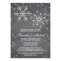CHALKBOARD SNOWFLAKE COUPLES WEDDING SHOWER ANNOUNCEMENT