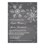 Chalkboard Snowflake Wedding Invitations