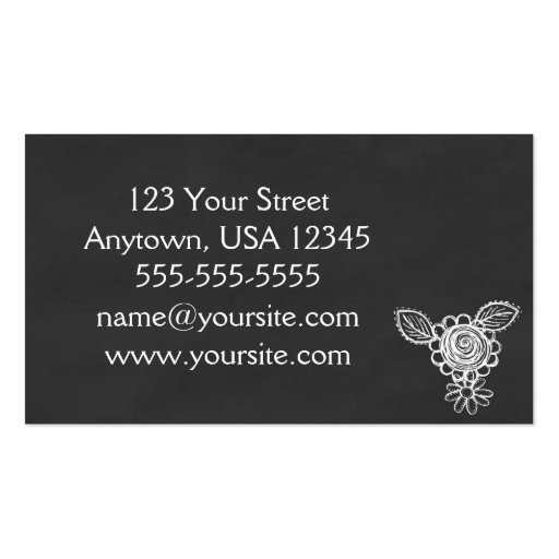 Chalkboard Style All Purpose Business Card (back side)
