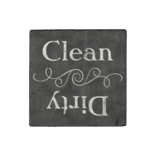 Chalkboard Style Clean/Dirty Dishwasher Kitchen Stone Magnet