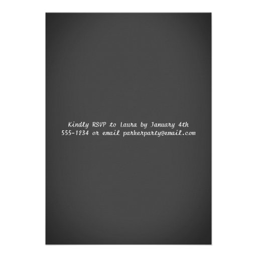 Chalkboard Style Wedding Reception Only Invite