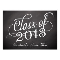 Chalkboard Swirl Class of 2013 Invitation