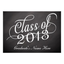 Chalkboard Swirl Class of 2013 Invitation
