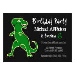 Chalkboard T-Rex Dinosaur Birthday Invitations