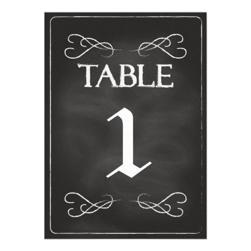 Chalkboard Table Numbers Custom Invitations