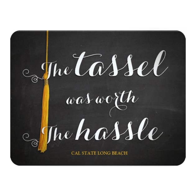 Chalkboard & Tassel Class of 2018 Graduation 4.25x5.5 Paper Invitation Card (front side)