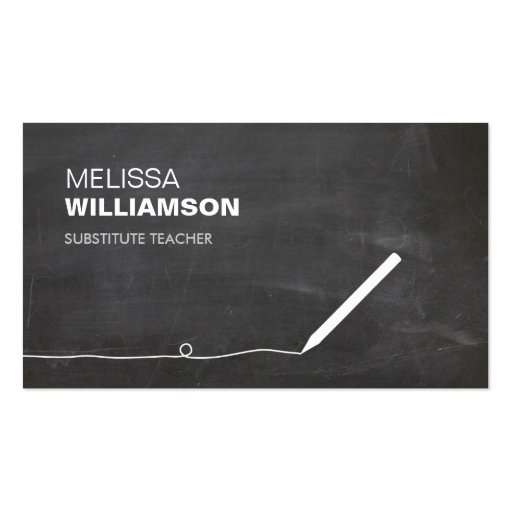 Chalkboard Teacher, Educator Business Card (front side)