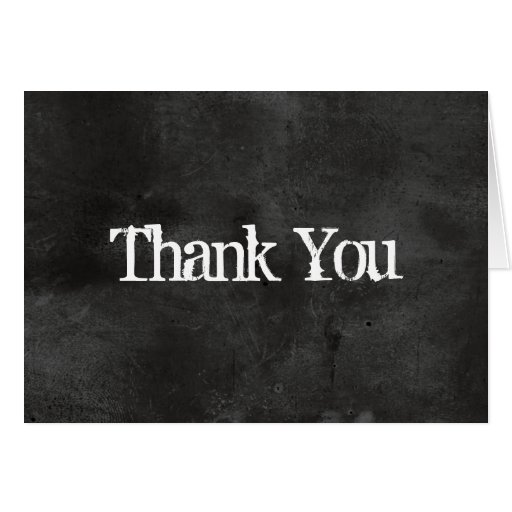 Chalkboard Thank You Black and White Distressed Stationery Note Card