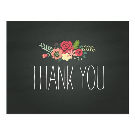 Chalkboard Thank You Post Card Zazzle