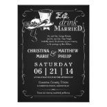 Chalkboard Top Hat Wedding Invitations