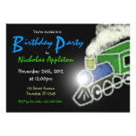 Chalkboard Train Boys Birthday Party Invitations
