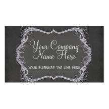 Chalkboard Typographic Leaf Swirl Modern Business Business Cards