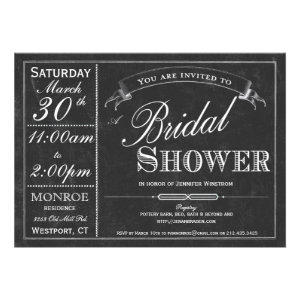 Chalkboard Typography Bridal Shower Invitation