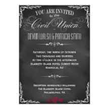 Chalkboard Typography Civil Union Invitation