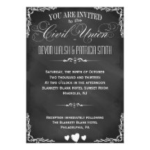 Chalkboard Typography Civil Union Invitation