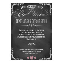 Chalkboard Typography Civil Union Invitation