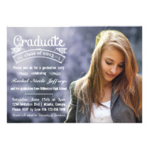 Chalkboard Typography Full Photo 2013 Graduation Custom Invitations