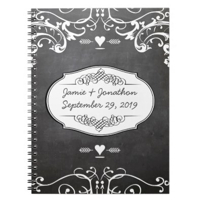 Chalkboard Typography Weddings Notebook