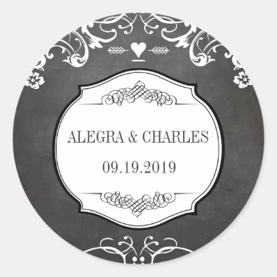 Chalkboard Typography Weddings Sticker